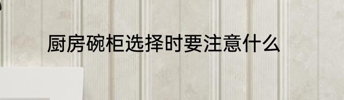 厨房碗柜选择时要注意什么