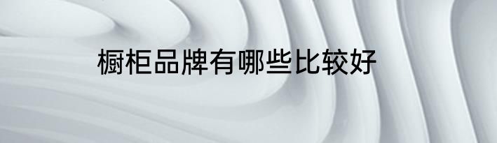 橱柜品牌有哪些比较好