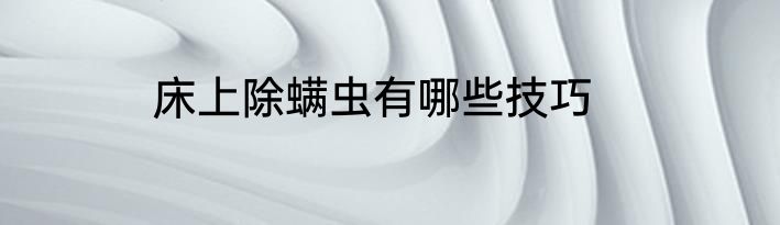 床上除螨虫有哪些技巧