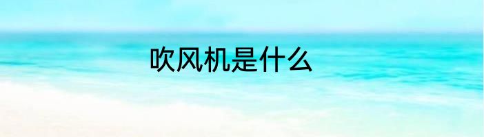 吹风机是什么