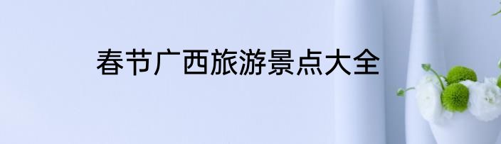 春节广西旅游景点大全