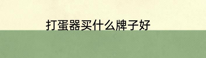 打蛋器买什么牌子好