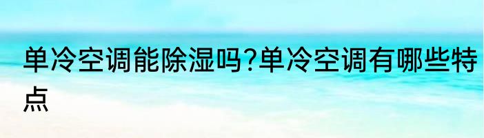 单冷空调能除湿吗?单冷空调有哪些特点