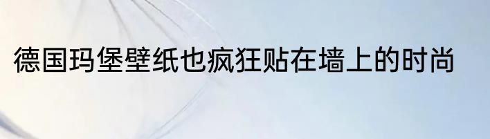 德国玛堡壁纸也疯狂贴在墙上的时尚