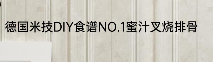 德国米技DIY食谱NO.1蜜汁叉烧排骨