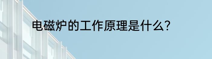 电磁炉的工作原理是什么？
