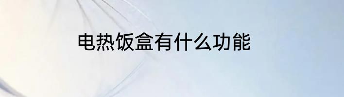 电热饭盒有什么功能