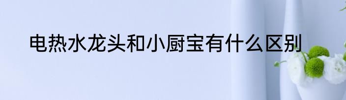 电热水龙头和小厨宝有什么区别