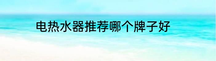 电热水器推荐哪个牌子好