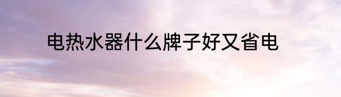 电热水器什么牌子好又省电