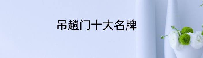吊趟门十大名牌