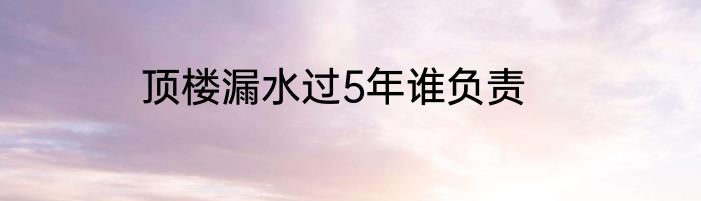 顶楼漏水过5年谁负责