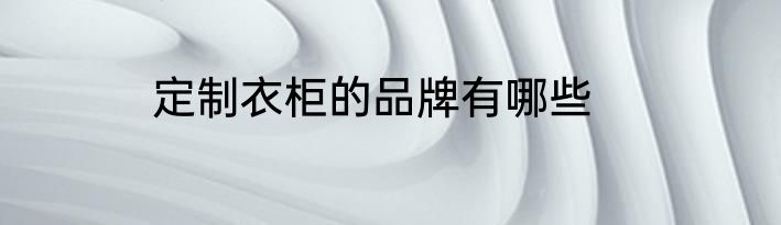 定制衣柜的品牌有哪些