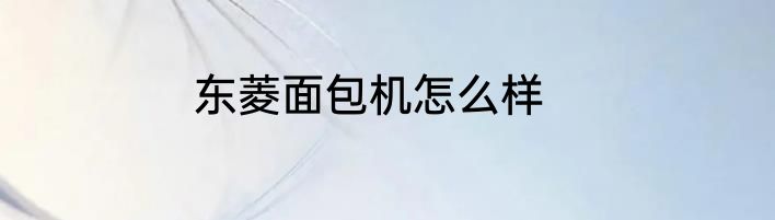 东菱面包机怎么样