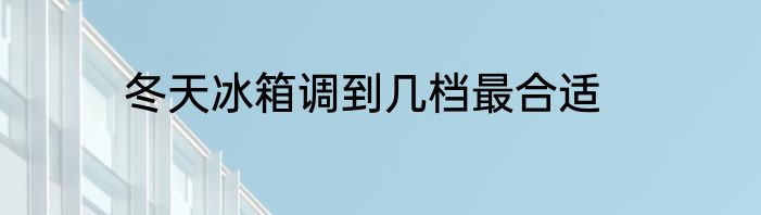 冬天冰箱调到几档最合适