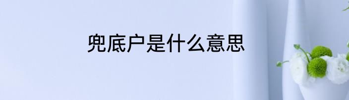 兜底户是什么意思