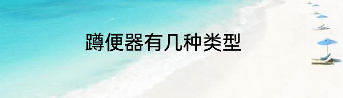 蹲便器有几种类型