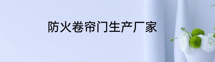 防火卷帘门生产厂家