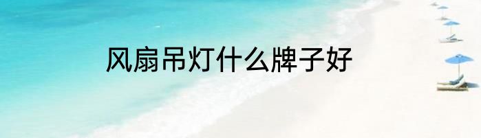 风扇吊灯什么牌子好