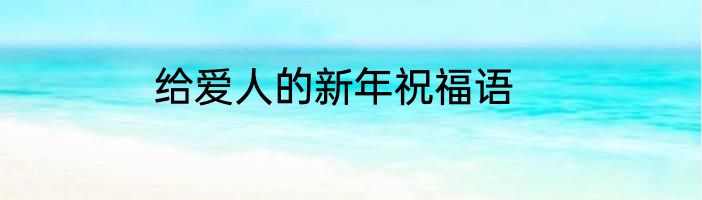 给爱人的新年祝福语