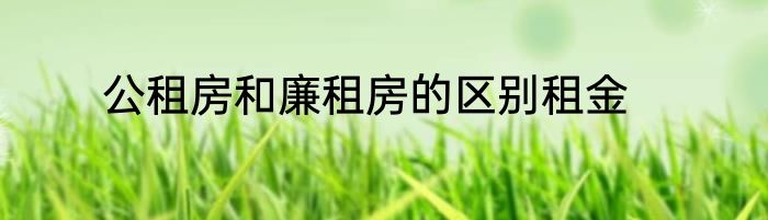 公租房和廉租房的区别租金