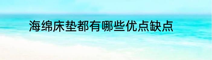 海绵床垫都有哪些优点缺点