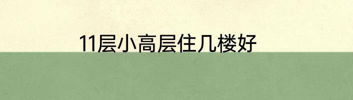 11层小高层住几楼好