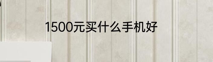 1500元买什么手机好