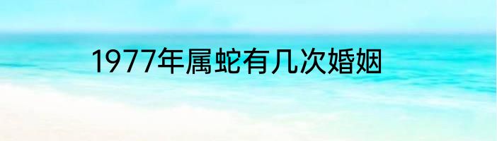1977年属蛇有几次婚姻