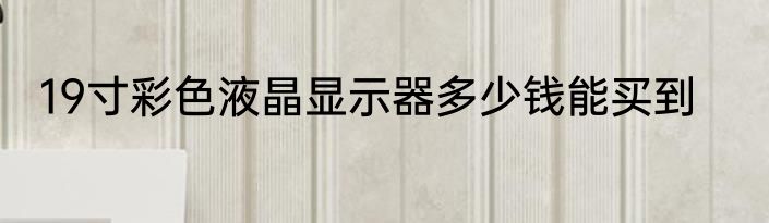 19寸彩色液晶显示器多少钱能买到