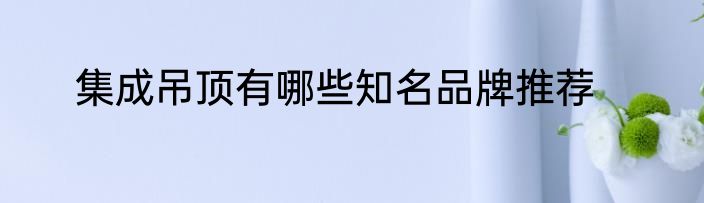 集成吊顶有哪些知名品牌推荐