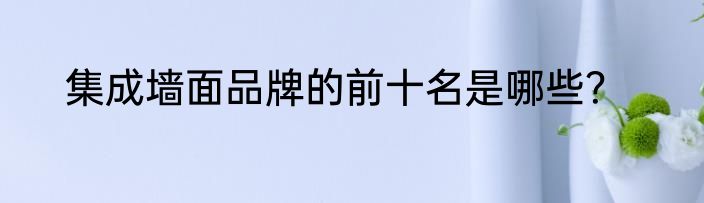 集成墙面品牌的前十名是哪些？