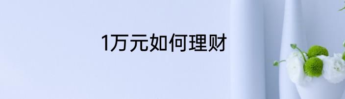 1万元如何理财