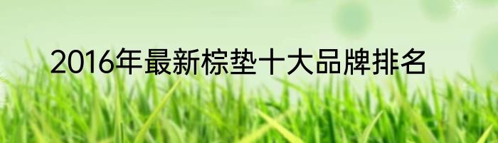 2016年最新棕垫十大品牌排名