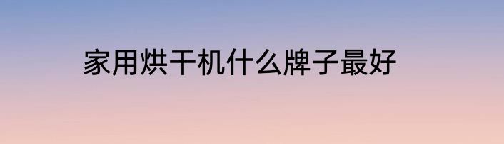 家用烘干机什么牌子最好