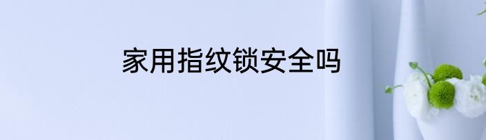 家用指纹锁安全吗