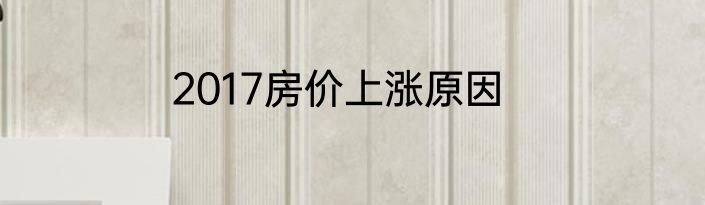 2017房价上涨原因