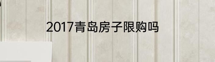2017青岛房子限购吗