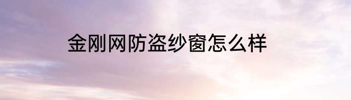 金刚网防盗纱窗怎么样
