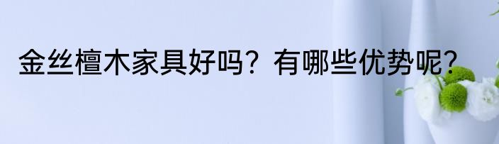 金丝檀木家具好吗？有哪些优势呢？