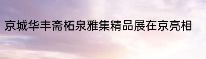 京城华丰斋柘泉雅集精品展在京亮相