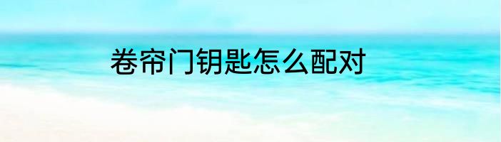 卷帘门钥匙怎么配对