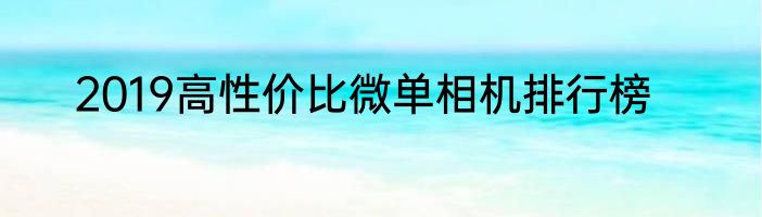 2019高性价比微单相机排行榜