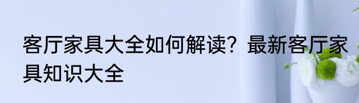 客厅家具大全如何解读？最新客厅家具知识大全