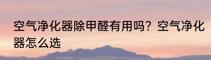 空气净化器除甲醛有用吗？空气净化器怎么选