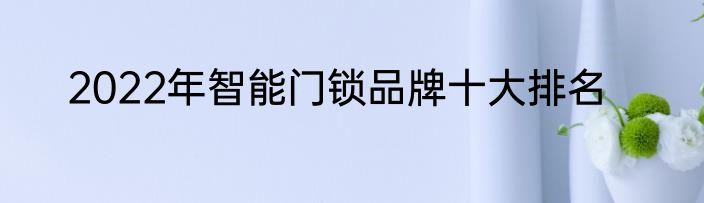 2022年智能门锁品牌十大排名