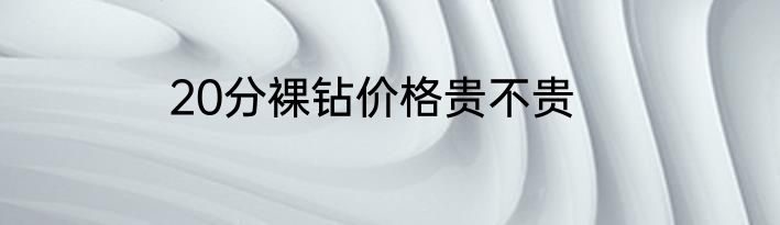 20分裸钻价格贵不贵