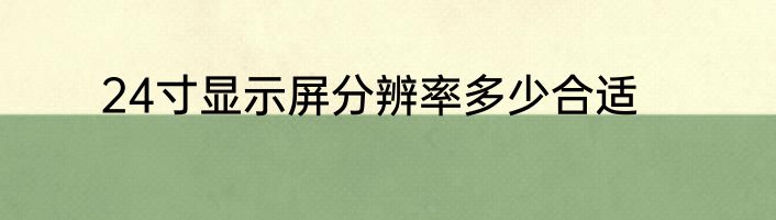 24寸显示屏分辨率多少合适