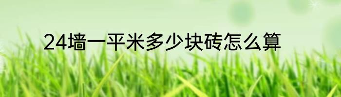 24墙一平米多少块砖怎么算