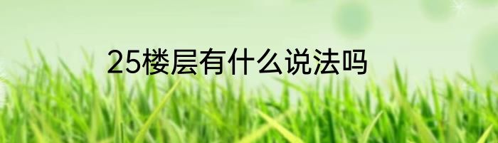 25楼层有什么说法吗